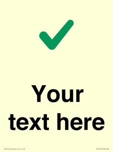 Custom plain background, green tick sign